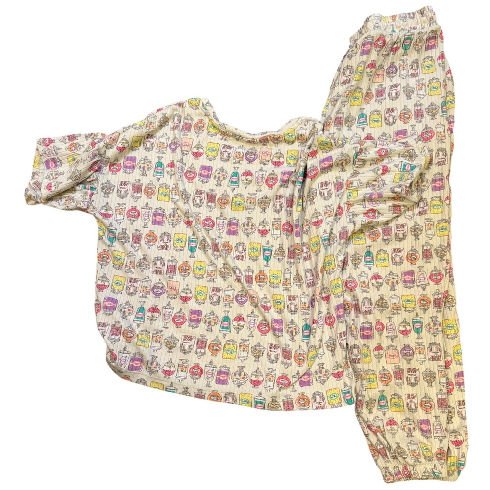 Cuddl Duds Multicolor Cream Candy Jar Pajama Set - Picture 6 of 6